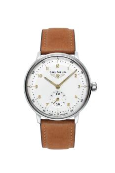 Bauhaus Damenuhr Quarz mit kleiner Sekunde mit Lederarmband